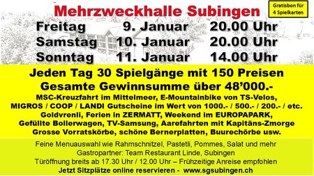 Grosses Schützenlotto in Subingen | © Schützengesellschaft Subingen