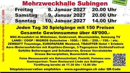 Grosses Schützenlotto in Subingen | © Schützengesellschaft Subingen